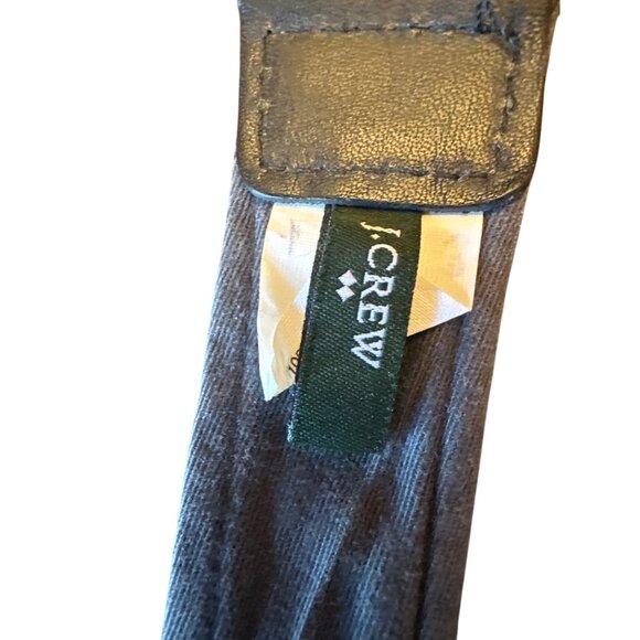 J Crew Canvas Belt Leather Tip Skull Crossbones Metal Rings L/XL Goth Emo - Picture 5 of 6